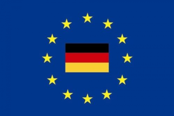 Tischflagge EU Deutschland 10x15cm mit Ständer Tischfahne Miniflagge