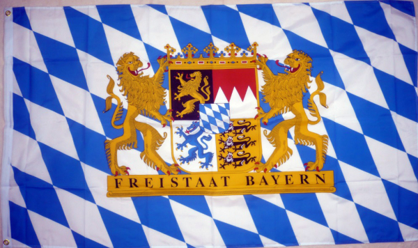 U24 Fahne Flagge Freistaat Bayern Bootsflagge Premiumqualität 50 x 75 cm 