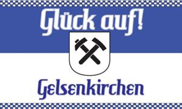 Flagge Fahne Gelsenkirchen - Glück auf! (Fanflagge Nr. 3) 90x150 cm