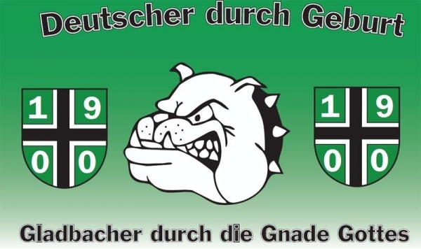 Flagge Fahne Mönchengladbach Gladbacher durch die Gnade Gottes Flagge 90x150 cm