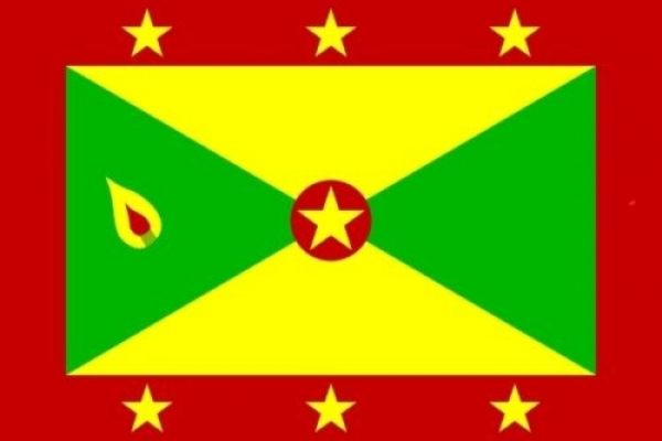 Tischflagge Grenada 10x15cm mit Ständer Tischfahne Miniflagge