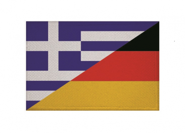 Aufnäher Patch Freundschaft Griechenland-Deutschland Aufbügler Fahne Flagge