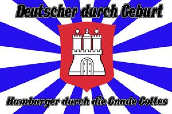 Flagge Fahne Hamburger durch die Gnade Gottes (Fanflagge Nr. 10) 90x150 cm