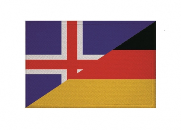 Aufnäher Patch Freundschaft Island-Deutschland Aufbügler Fahne Flagge