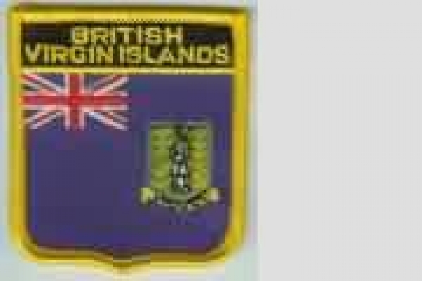 Aufnäher Jungferninseln Großbritannien / British Virgin Islands Schrift oben