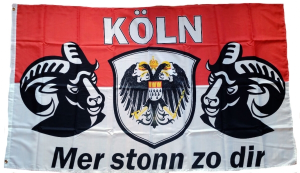 Flagge Fahne Köln Wappen Geißbock Mer stonn zo dir 90x150 cm