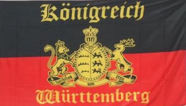 Riesen Flagge Fahne Königreich Württemberg mit Schrift 150x250 cm