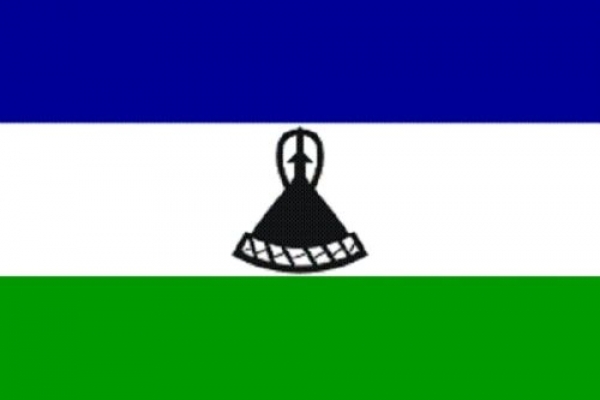 Flagge Fahne Lesotho 30x45 cm Stockflagge Hohlsaum