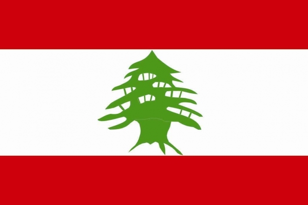 Flagge Fahne Libanon 30x45 cm Stockflagge Hohlsaum