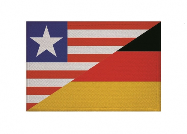 Aufnäher Patch Freundschaft Liberia-Deutschland  Aufbügler Fahne Flagge