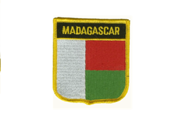 Aufnäher Madagaskar / Madagascar Schrift oben