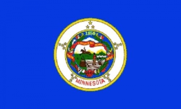 Tischflagge Minnesota 10x15cm mit Ständer Tischfahne Miniflagge