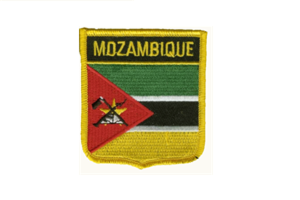 Aufnäher Mosambique / Mozambique Schrift oben