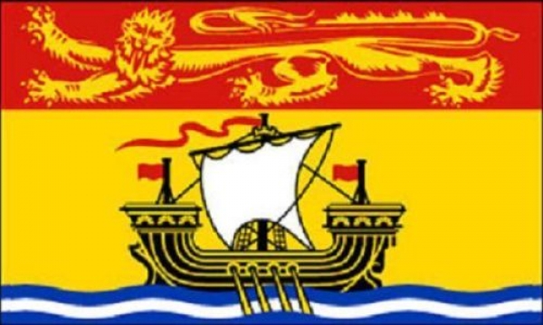 Tischflagge New Brunswick 10x15cm mit Ständer Tischfahne Miniflagge